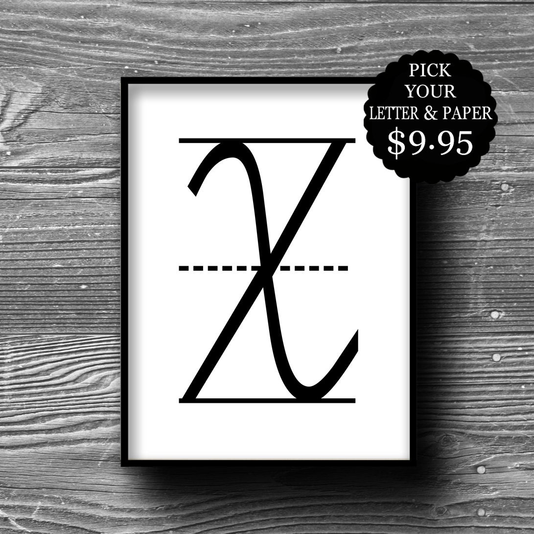 monogram personalized initial letter art kraft paper dictionary print book page poster typography 8x10 home decor industrial