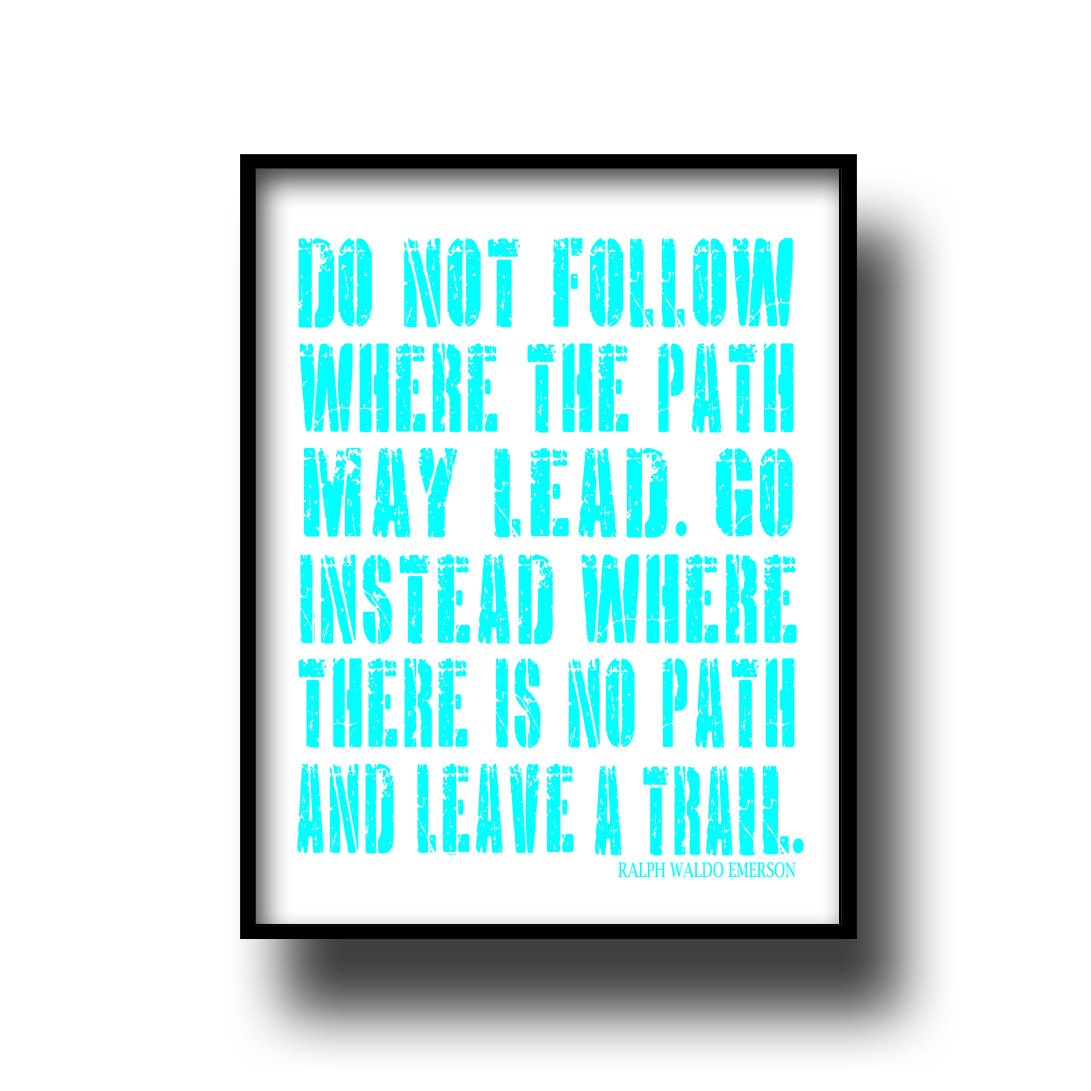 art print poster quote typography saying green distressed emerson letters motivational home decor 8x10