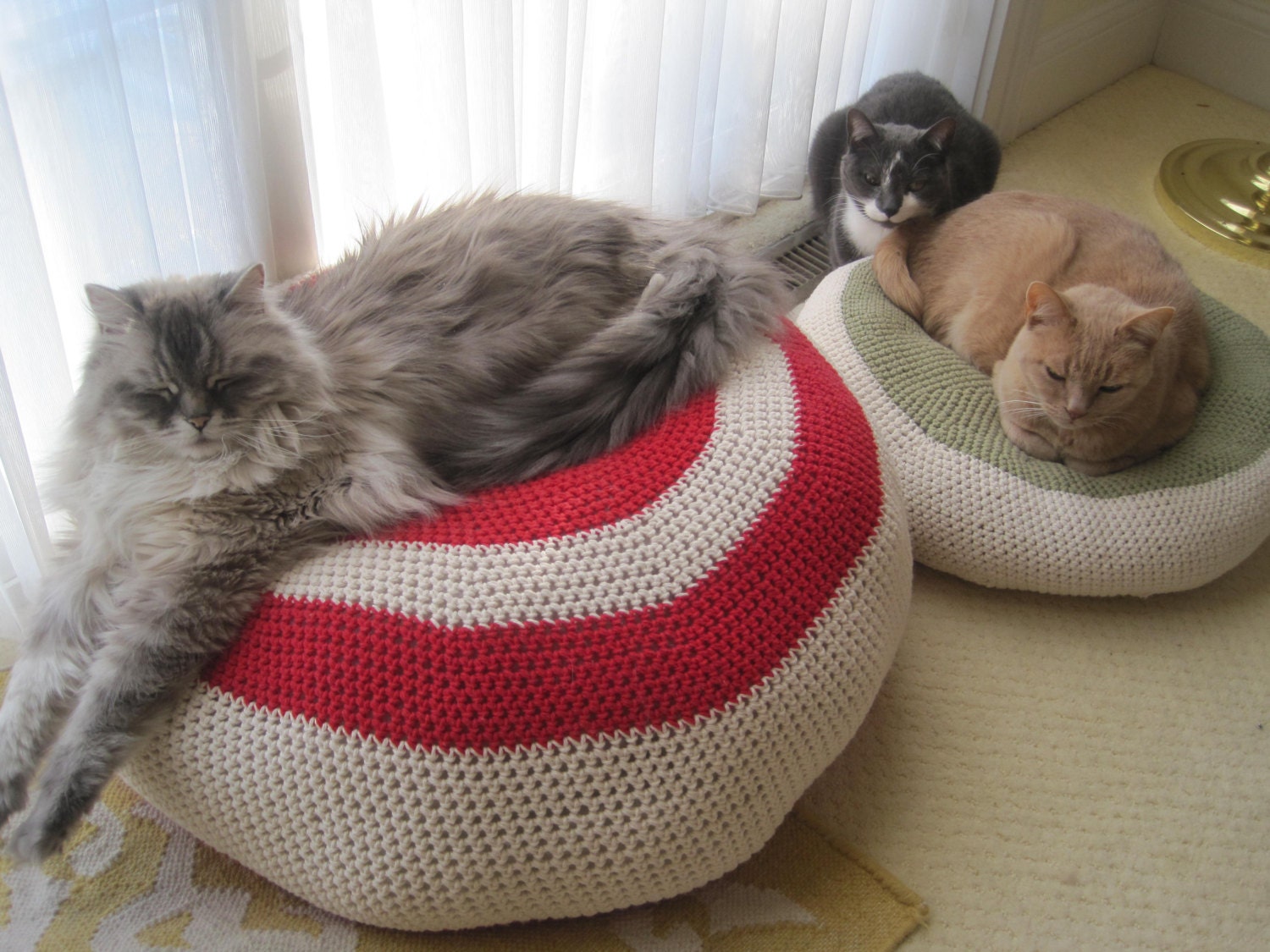 Pet Pouf, Pet Bed, Crochet Pouf, Floor Cushion, Hassock