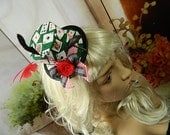 Pokerface Cards Minihat Minizylinder Tophat Fascinator Headpiece Headdress Gothic Burlesque Steampunk Costume Millinery