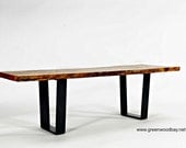 Live edge bench made from salvaged Live Oak