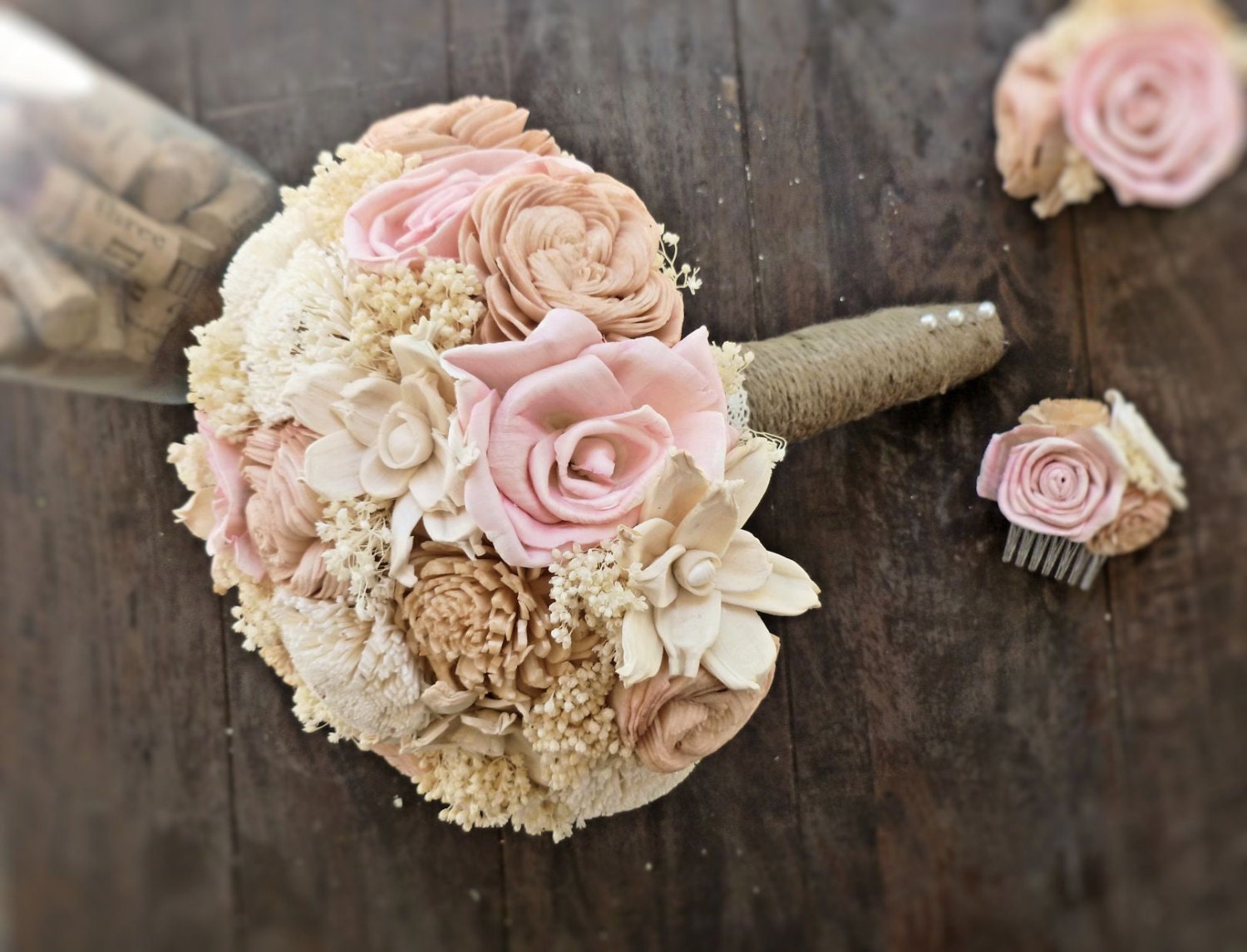 Handmade Wedding Bouquet- Medium Natural Muted Bridal Bridesmaid Bouquet, Alternative Bouquet, Keepsake Bouquet, Rustic Wedding