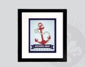 Nautical Anchor print // 8x10 // Anchors Away. Matches several Pottery Barn quilts. StudioLO2011