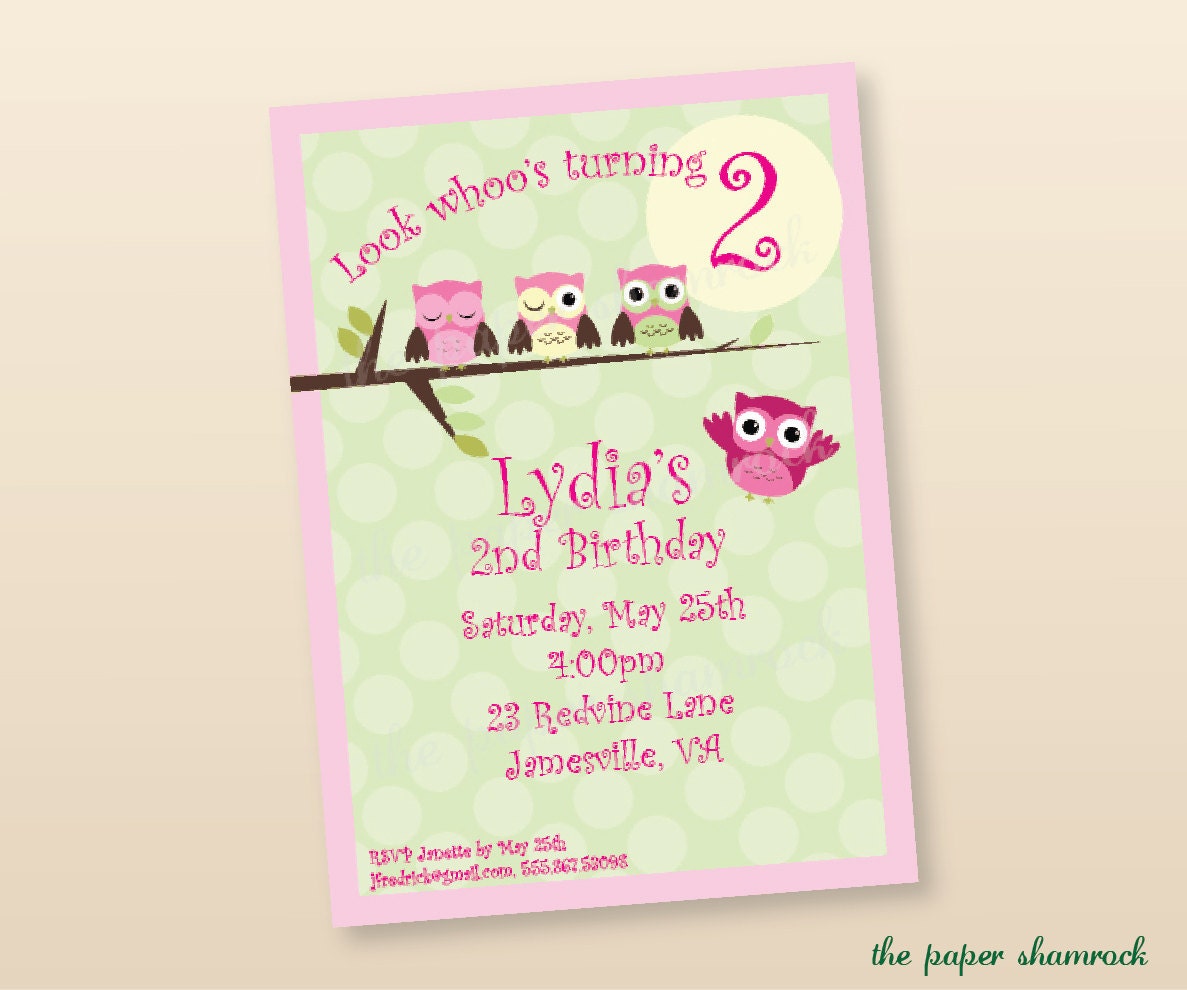 Owl Invitation, Birthday Invitations, Baby Shower Invitation Il_570xn