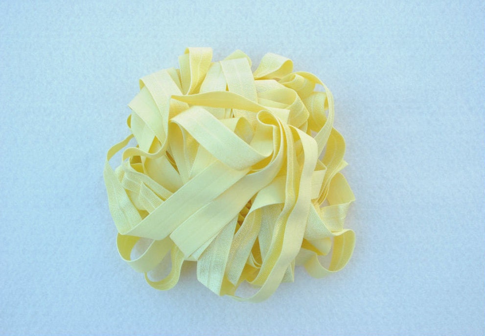 5/8" Fold Over Elastic, 10 yards, Lemon