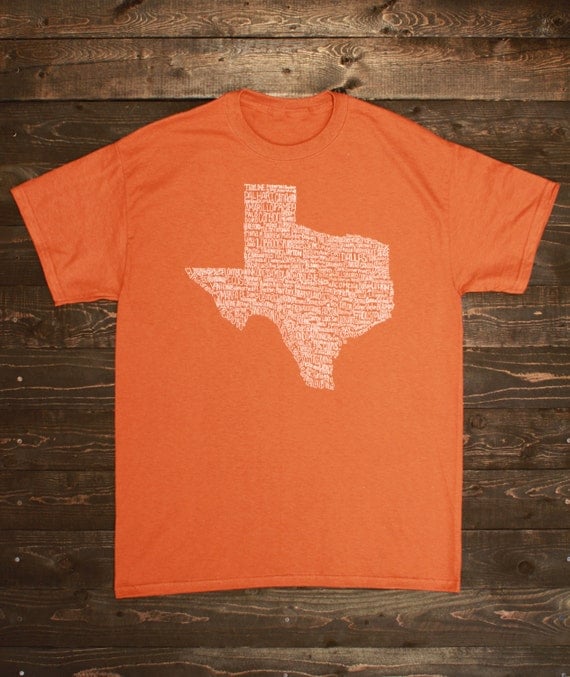 Texas City T-shirt  - "I've Been Everywhere" - Texas Orange