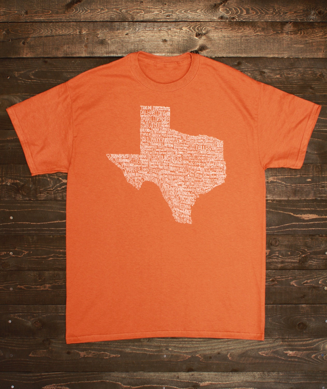 Texas City T-shirt  - "I've Been Everywhere" - Texas Orange
