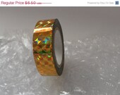 GOLD Metallic Tape - 1 roll (50 ft long, 1/2" wide)  Holographic, metallic, shimmer for Hula Hoop Decoration