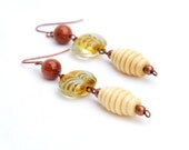 Yellow And Copper Earrings
