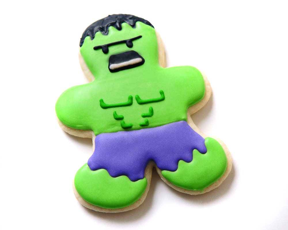 The Hulk Superhero Sugar Cookies