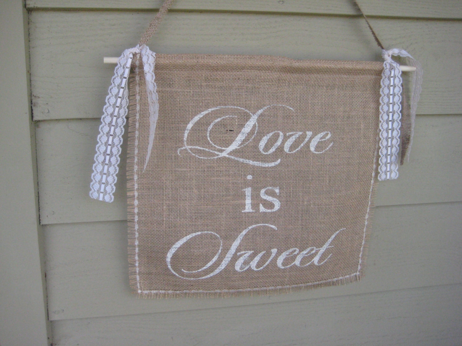 Burlap Banner Rustic Wedding Decor Love Is Sweet