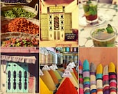 SALE - Travel Photo Set, Colorful Morocco, Fine Art Photography, Spices, Bright Colours, Spice Market , Vintage, Rustic, Ethnic