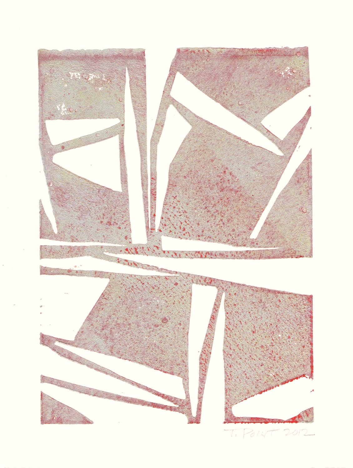 CLEARANCE Geometric Modern Shapes Art Block Print 5 x by printwork