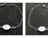 Dainty Reversible Heart & Love Bracelet