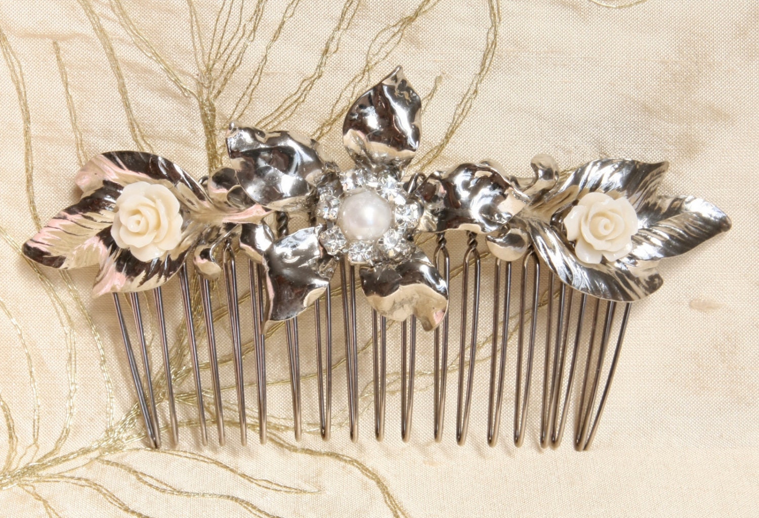 Bridal hair comb, bridal Jewelry, Vintage style bridal crystal pearl wedding hair comb,Wedding Jewelry,Vintage style hair comb, wedding hair