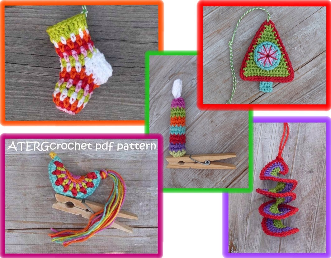 Crochet patterns SPECIAL 5 pack CHRISTMAS ORNAMENTS