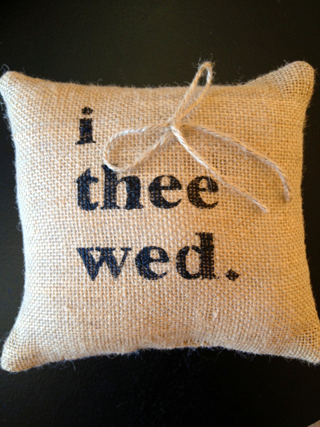 i thee wed : Ring Bearer Pillow