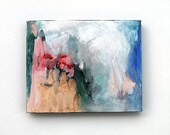 Original Abstract Painting Small Canvas Urban Contemporary "Mountain Flowers"