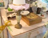 Lamp vintage inspired  with  lace shade victorian shabby chic