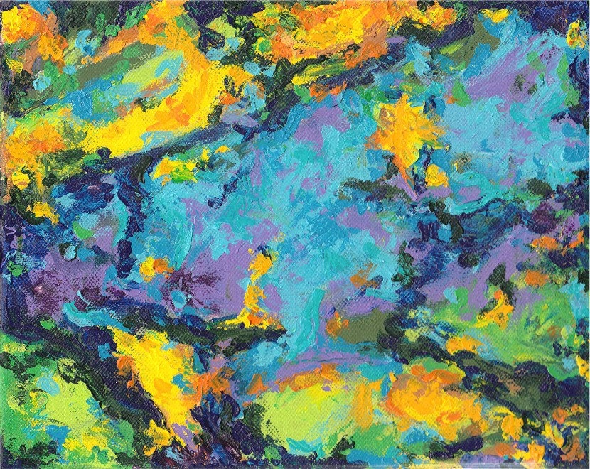 Abstract, Texture, Palette Knife  - Original  Fine Art Acrylic  Painting, ready to hang by ebsq Artist Ricky Martin  FREE SHIPPING