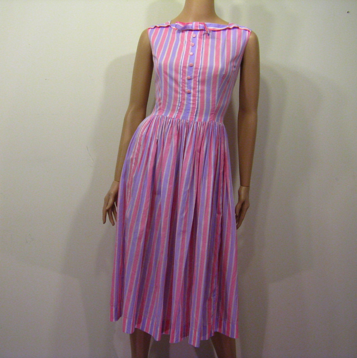 Vintage 1950s Dress // 1950s CARNIVAL DRESS // M/10 30w