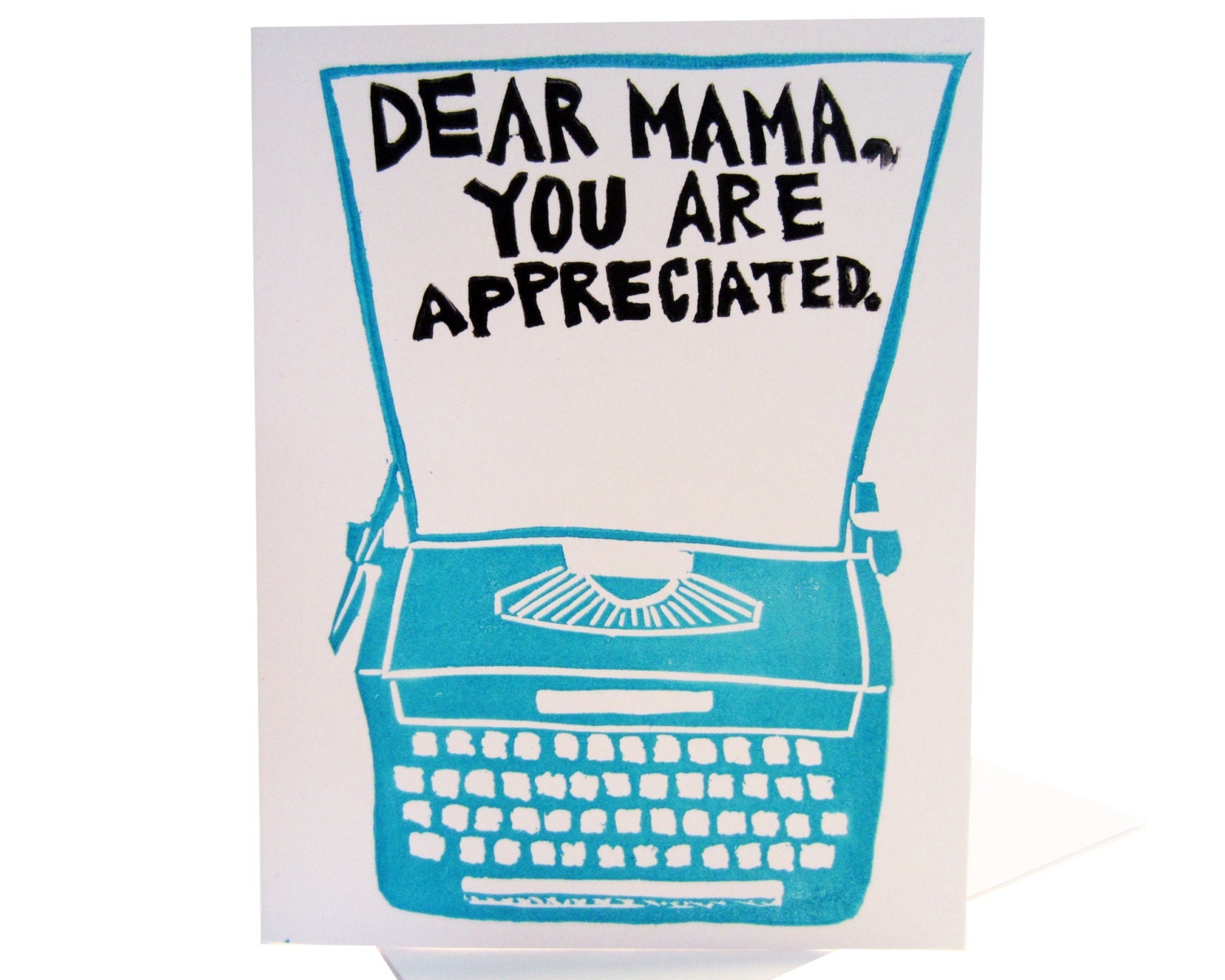 dear mama you are appreciated // mother's day card with hearts hand carved illustration