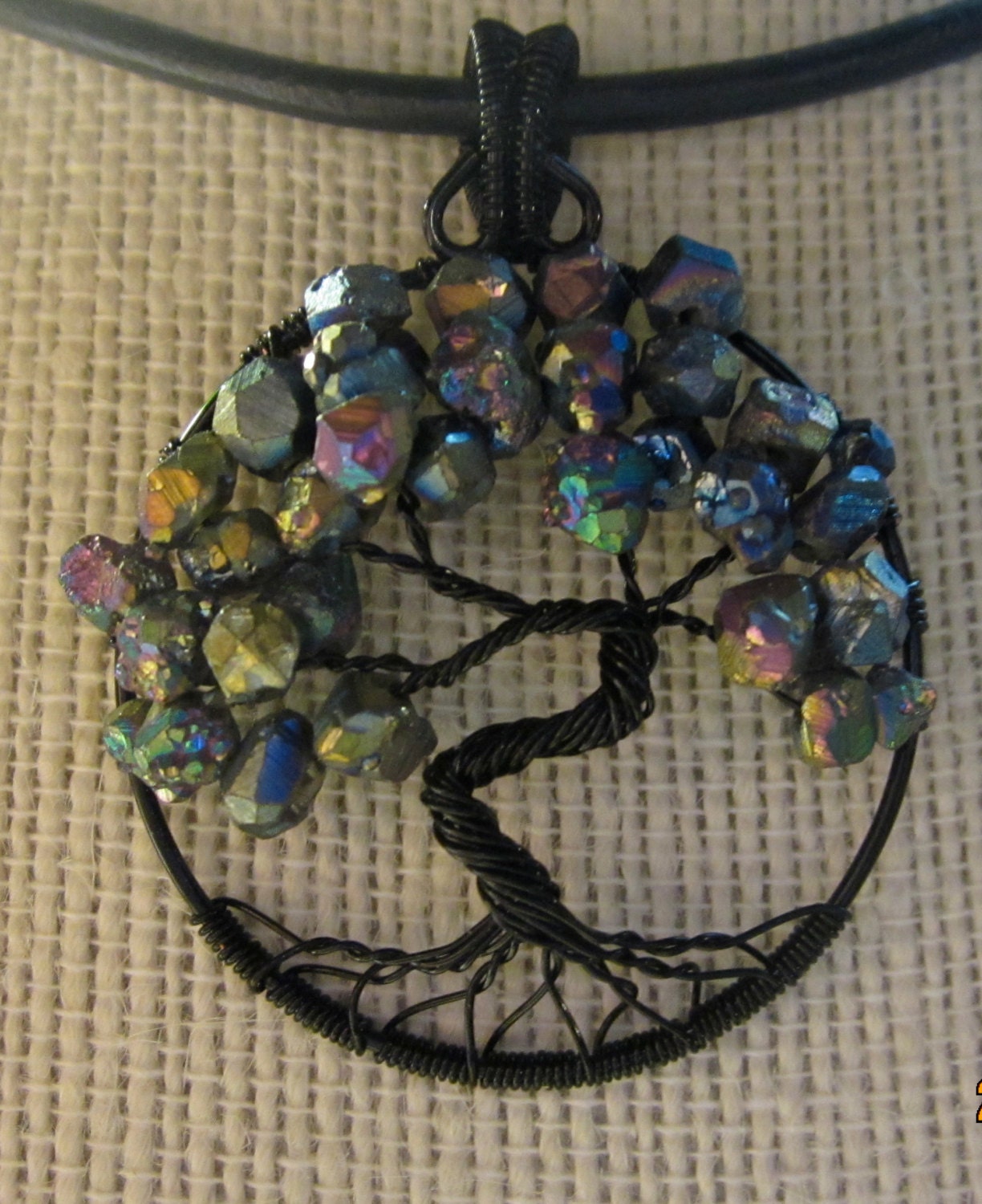 Druzy Titanium Coated BonsaiTree of Life