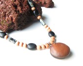 Mens Sea Bean Jewelry - Unisex Choker Necklace, Hamburger Seed Necklace