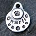 Dog Tag - Small Pet Tag - Pet ID - Personalized Tiny Tag With Paw Print Stamp