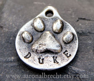 Pet Tag Dog Tag Pet ID Dog Tags Custom Paw Print