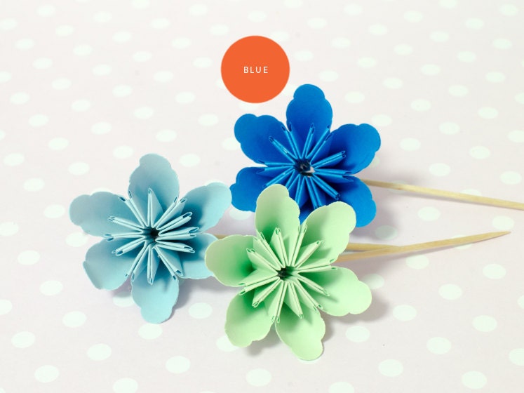 Blue Kusudama Flower Topper