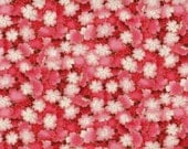 Cherry Fabric, Metallic Fabric, Cherry Blossom Fabric, Pink Fabric, 1 yard of fabric - thebusybeequilting
