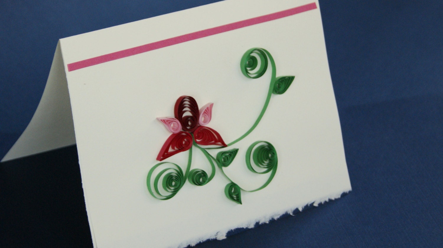 Hand Quilled Flower Greeting Card,