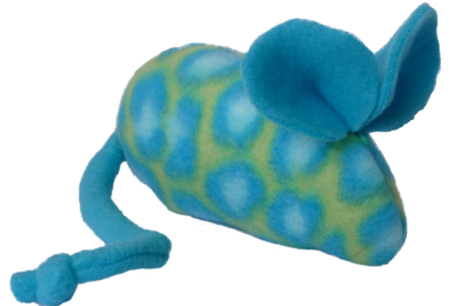 Organic Refillable Catnip Toy Mouse with Extra Refill  - Aqua Leopard