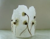 Decorative  Candle Handmade Candle Lantern Bathroom Bedroom Nature Floral  Decor Housewares Flower Decor  White and Green Dandelion