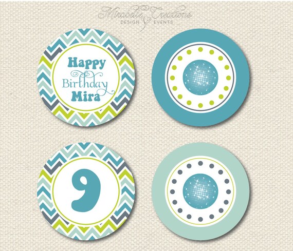 CUSTOMIZABLE PARTY CIRCLES -- Groovy Disco Collection -- Mirabelle Creations Il_570xn