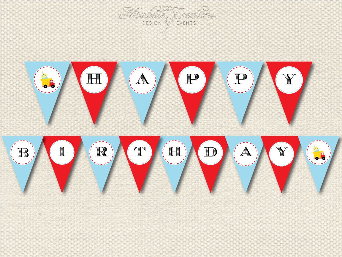 PRINTABLE PARTY BANNER -- Dump Collection Collection -- Mirabelle Creations Il_570xn