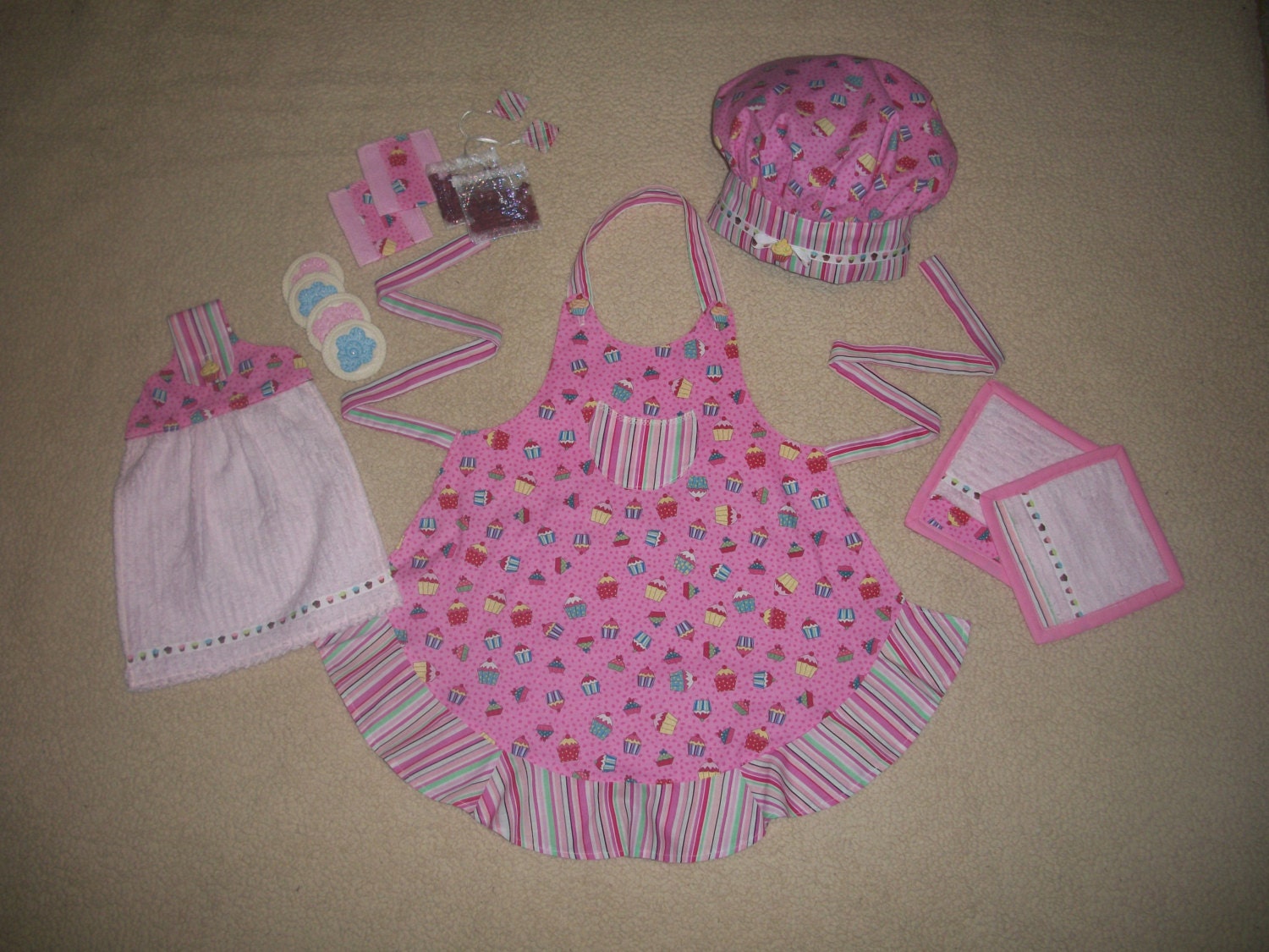 Little Baker or Chef Apron, Hat, Potholders, Towel, and more