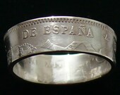 Silver Coin Ring 1900 Spain 1 Peseta - Ring Size 6 1/4 and Double Sided