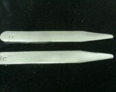 Silver Collar Stays // Great Gift for Him, Birthday, Father's Day, Anniversary, Groom, & Groomsmen  // Set of Two