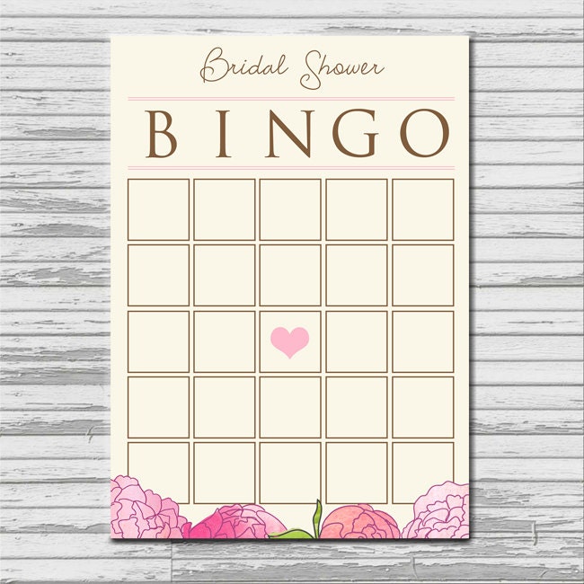 Blank Bridal Shower Bingo Template