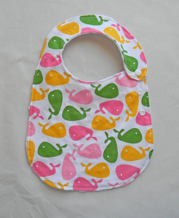 Whale of a Tale Adjustable Side Snap Bib