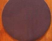 12 inch Mission Leather and Felt Lamp or Art Pottery Pad or Doily BURGUNDY Pebble Med.Wt.