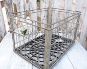 Vintage Metal Wire Milk Crate