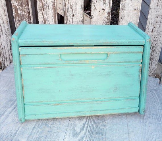 teal aqua shabby chic bread box breadbox by huckleberryvntg teal aqua shabby chic bread box breadbox by huckleberryvntg