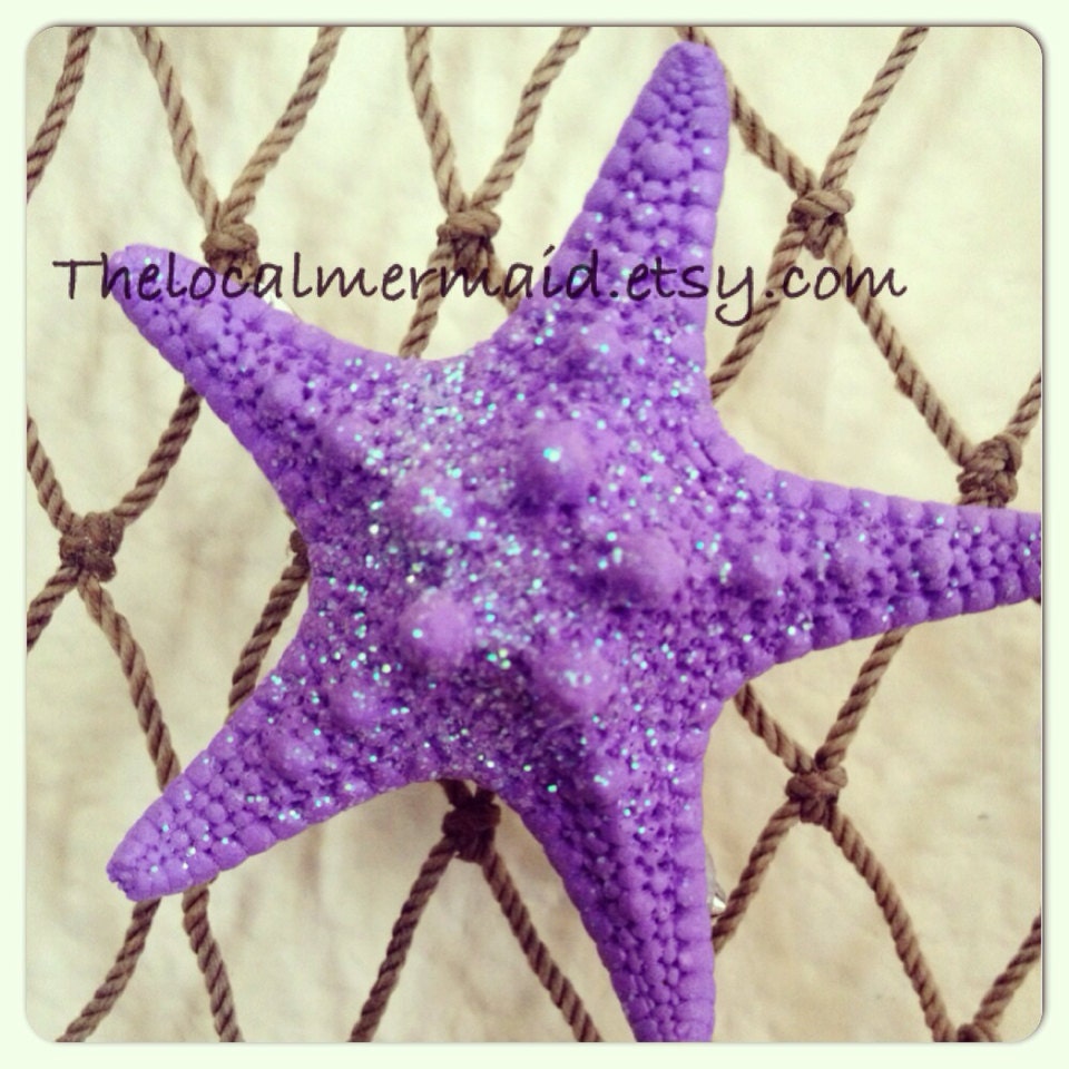 Purple Knobby Starfish hairclip