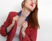 90s STAR blazer with DENIM COLLAR