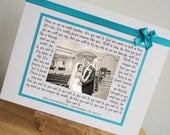 Wedding Gift, Bridal Shower Gift, Anniversary Gift, Personalized Photo Mat with your song lyrics, vows, poem, etc., Wedding Gift for Parents