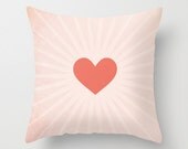 Pillow Cover, Throw Pillow, Red Heart, Pink, Nursery Room Pillow, 16x16 Pillow Decorative, Home Decor - I belong with you