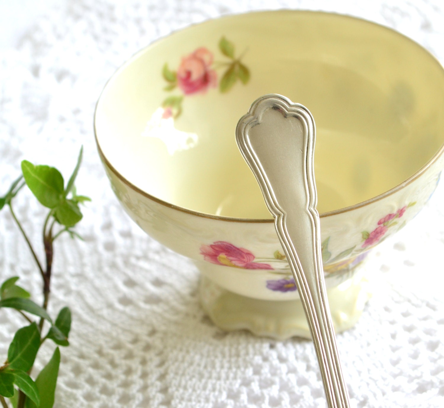 Tea or dessert spoon vintage Swedish  silver plate  shabby and charming
